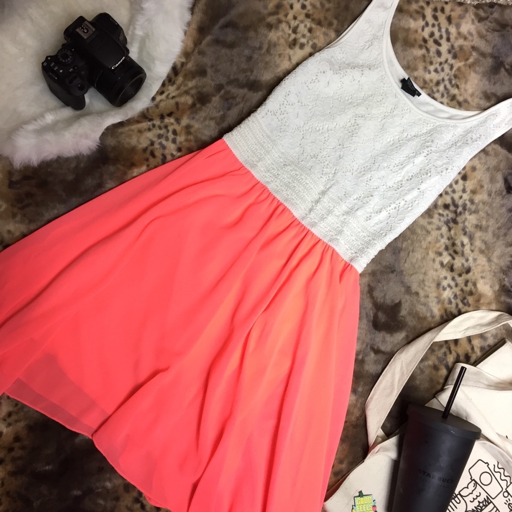 Neon pink tank dress